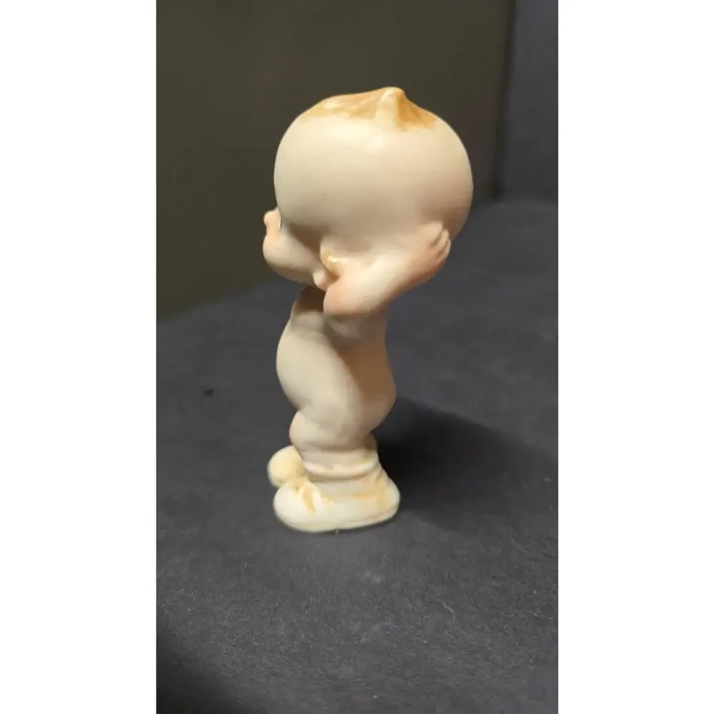 Porcelain Baby Figurine Beige Kewpie Doll Small Japan Cute Decor